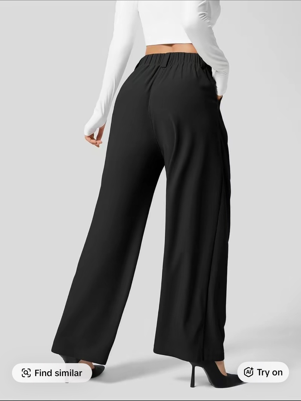 HALARA Black Wide-Leg High-Waist Pants